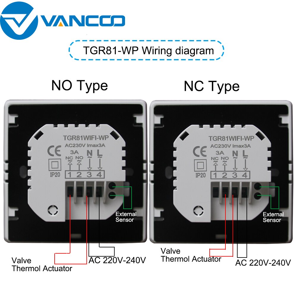Vancoo WiFi Clever Thermostat 220V Temperatur Regler Wasser Fußbodenheizung Temperaturregler Arbeit mit Google Hause, Alexa