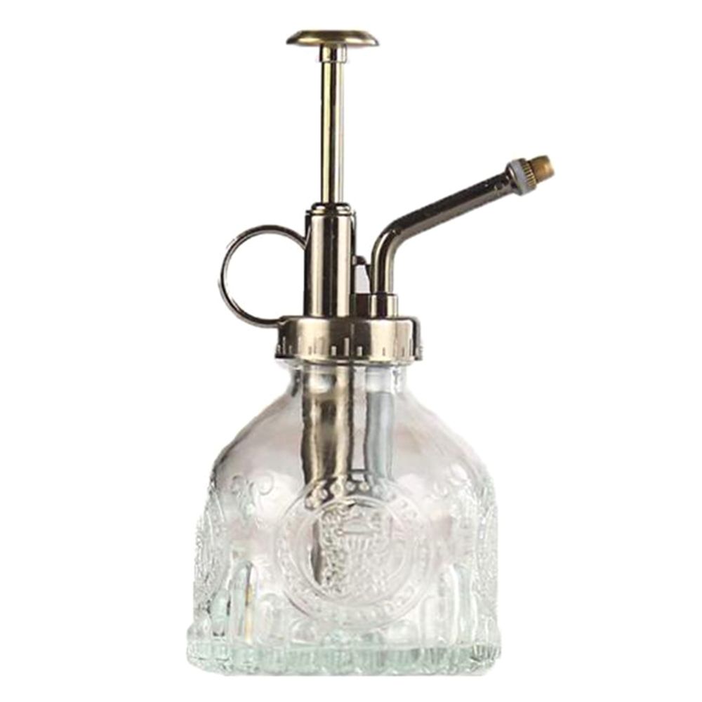 Flower Glass Garden Watering Pot Stainless Steel Watering Pot Gardening Potted Water Cans Sprayer Bottle For Home Garden: H 205ml