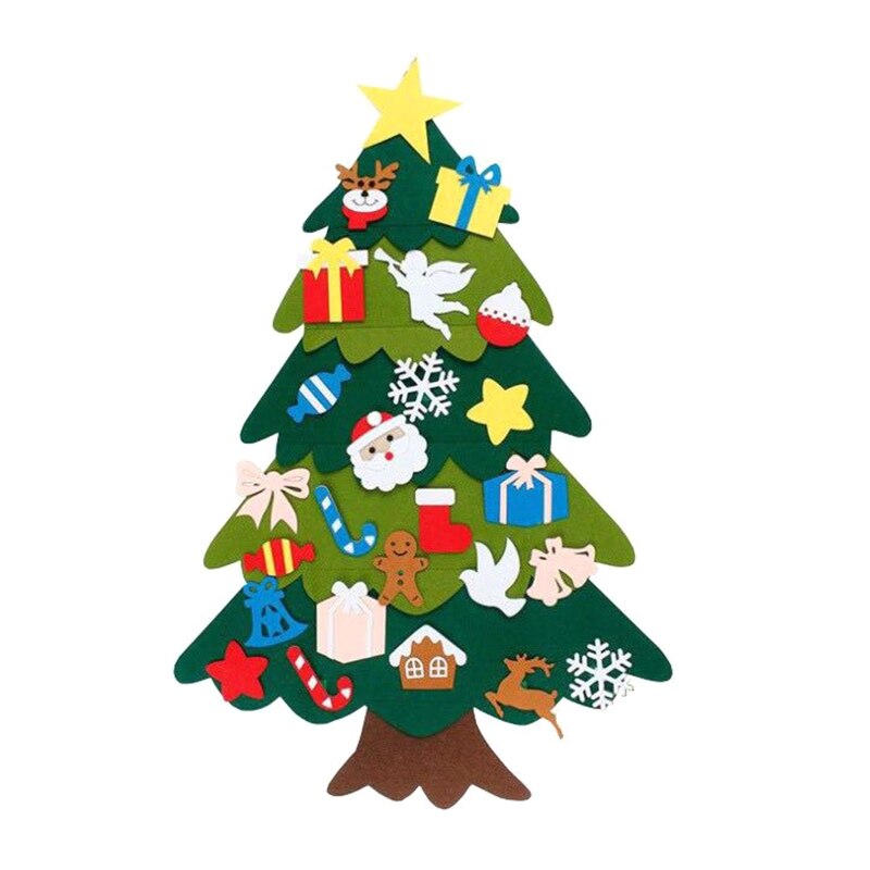 Diy Handgemaakte Vilt Kerstboom Decoratie Kinderen Speelgoed Muur Xmas Versiering 28GF