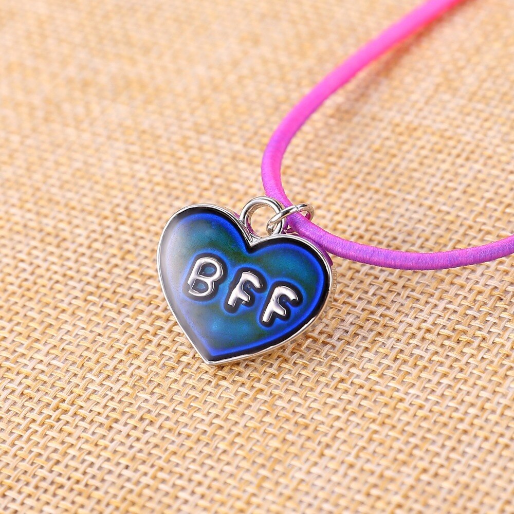 BFF Beste Vriend Voor Altijd Changing Mood Ketting Hanger Hart Ketting Enamel Ketting Sieraden Kleur Veranderende Door Temperatuur