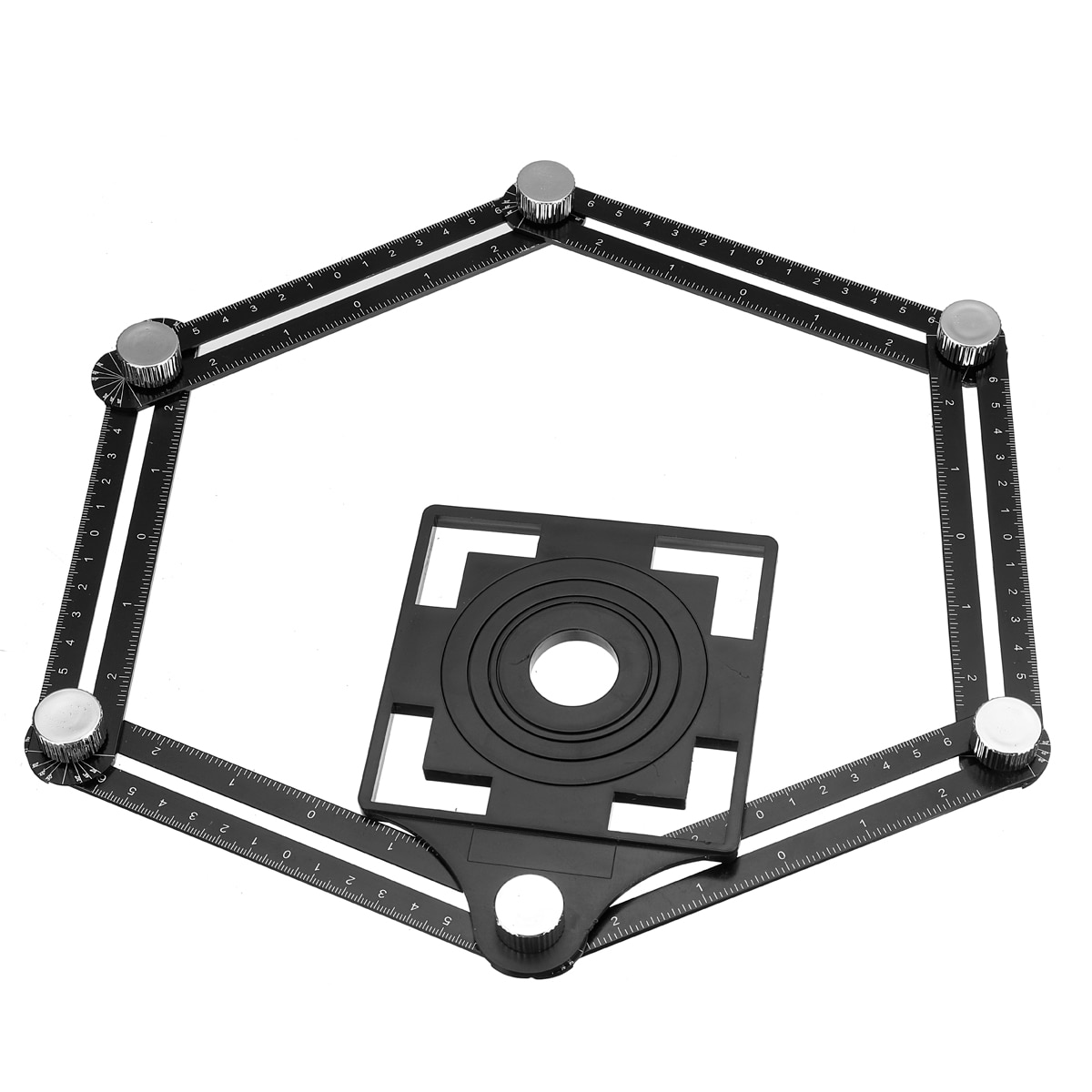 6 Folding Ruler Multi Angle Measuring Ruler Ceramic Tile Hole Locator High-precision Brick Artifact Glass Woodworking Puncher