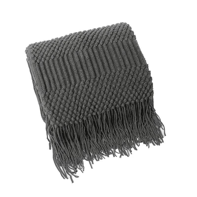 Knitted Blanket Casual Air Conditioned Office Padded Vintage Nap Bed Foot Travel Blanket