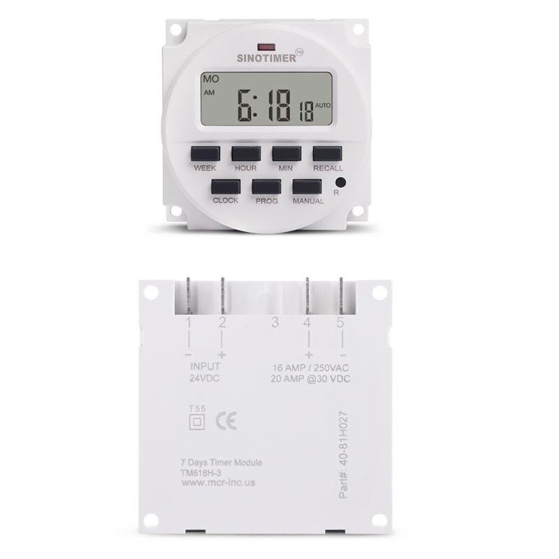 TM618H 5V 12V 24V 120V 220V Digital 7 Day Weekly Programmable Timer Switch Relay 50JC