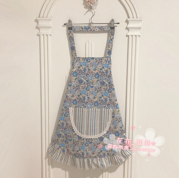cotton cloth princess apron print floral cleaning apron kitchen aprons for women baking mats helper Sleeveless Apron: 018
