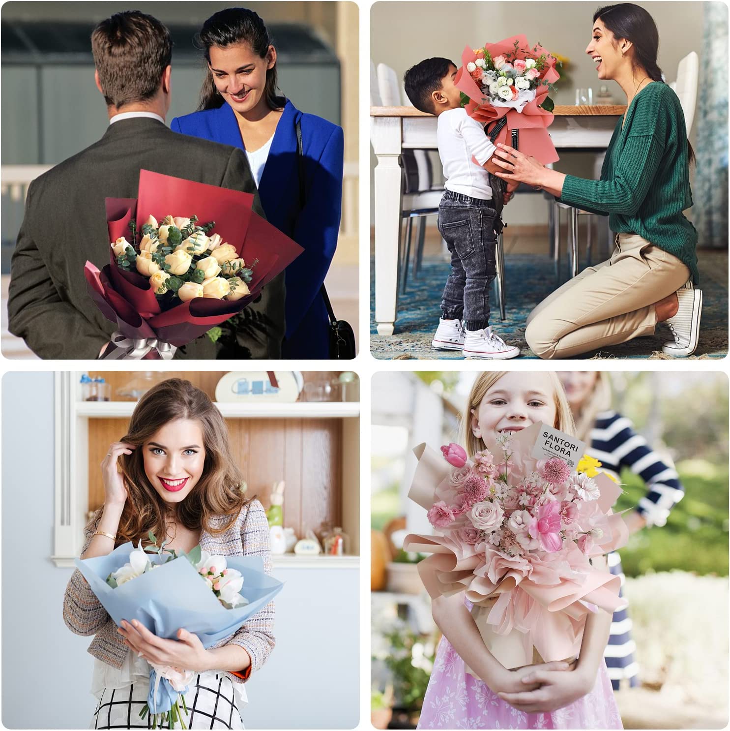 10 pçs 50*66cm papel de tecido buquê de flores papel de embrulho para florista festa de aniversário de casamento presente embalagem decoração diy artesanato papel