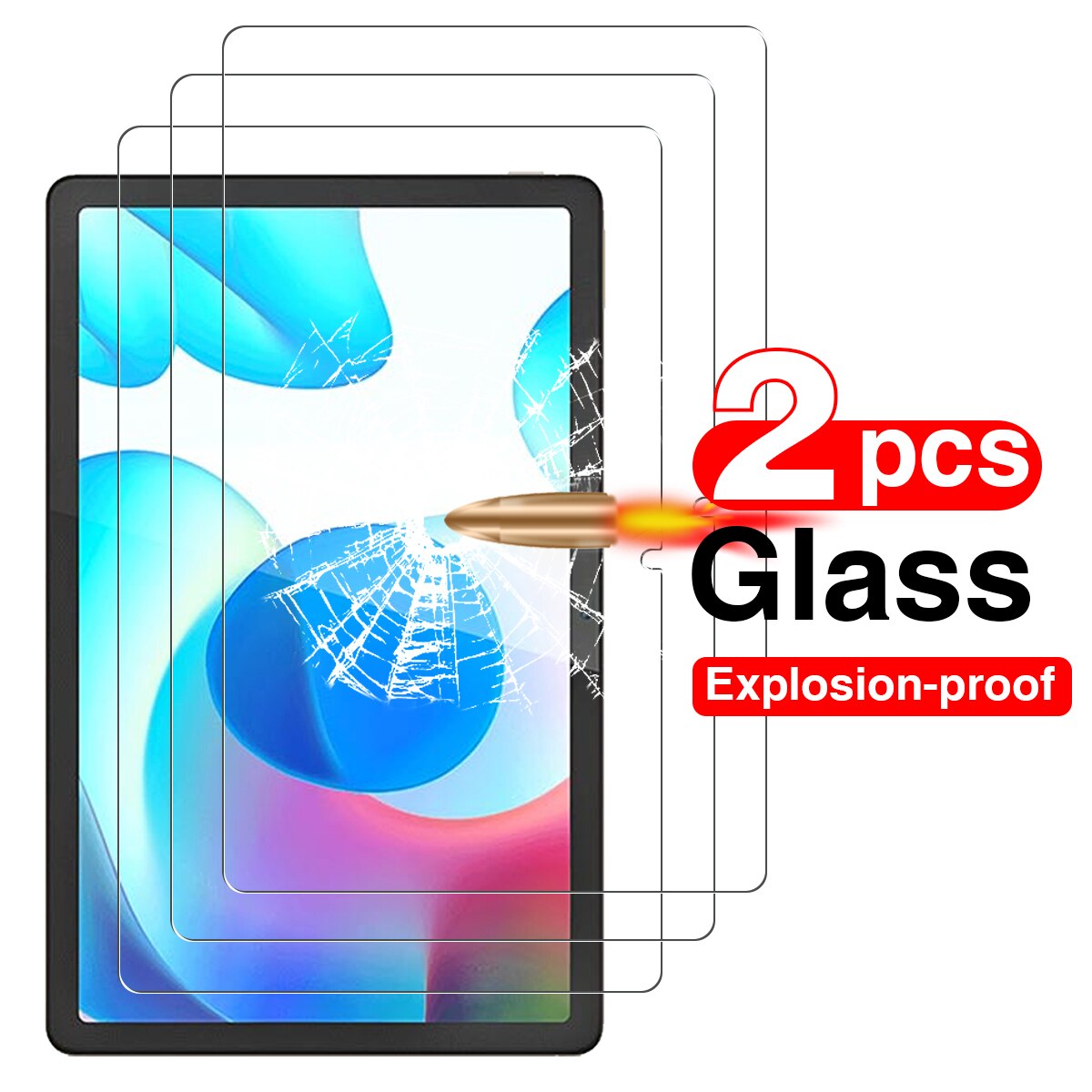 3 Pack For Realme Pad Tempered Glass Screen Protector RealmePad 10.4 inch Clear Film Guard Protection: 2 PCS