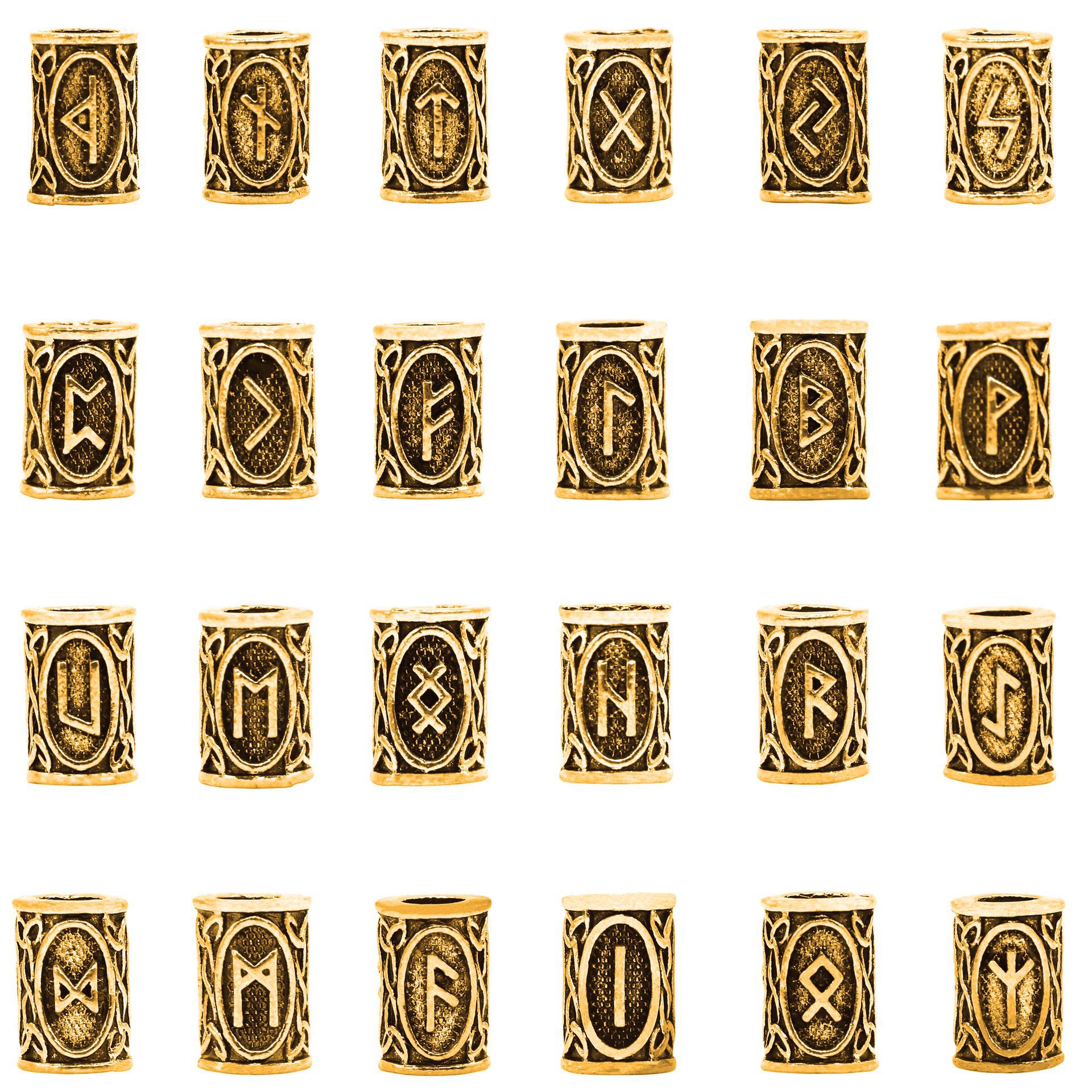 1 set viking runor lösa pärlor stort hål tiwaz tyr sol rune odal futhark runa spacer pärlor för hår pärlor gör själv smycken