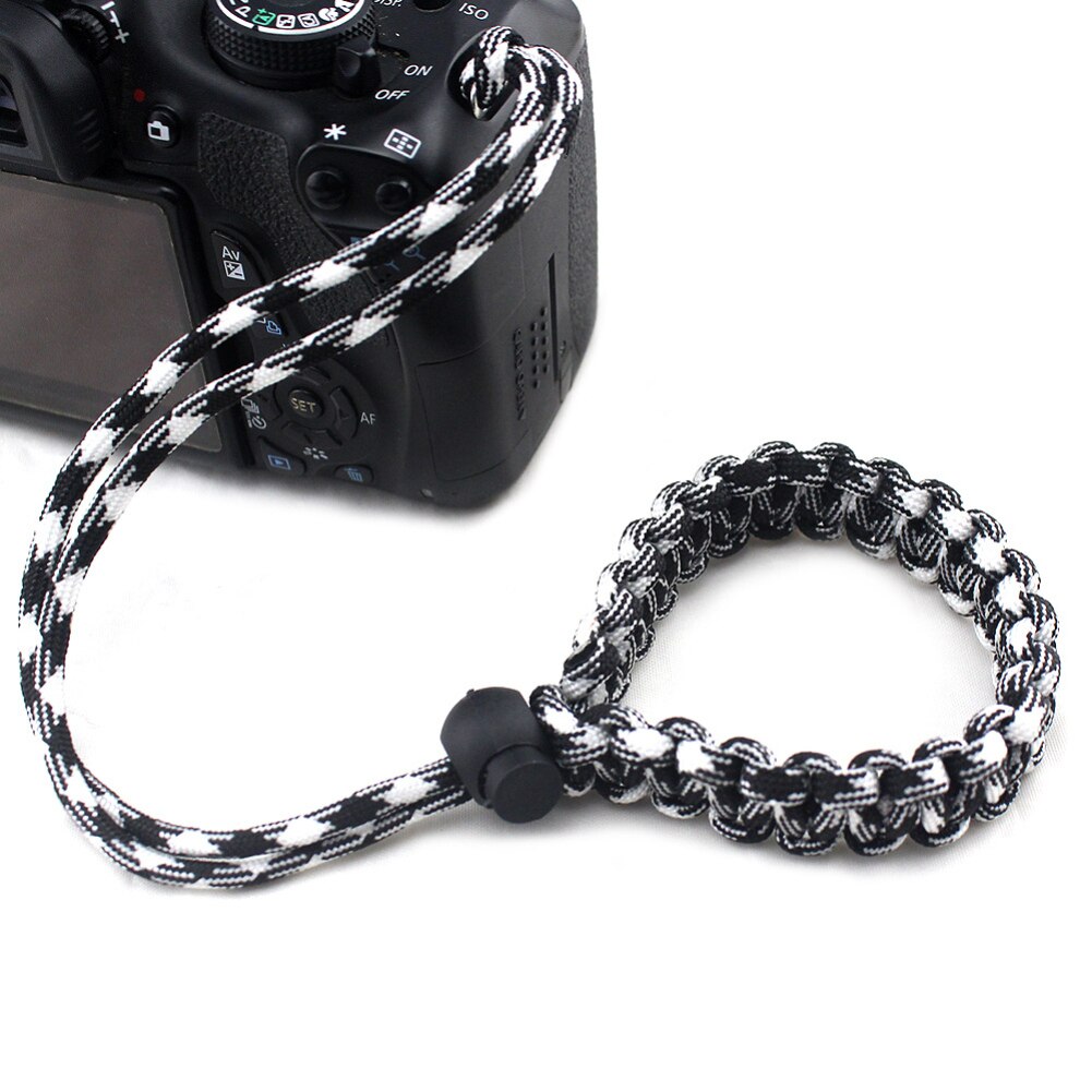 For DSLR Camera Leather Grip Wrist Hand Strap Hand-made Parachute Rope Camera Wristband
