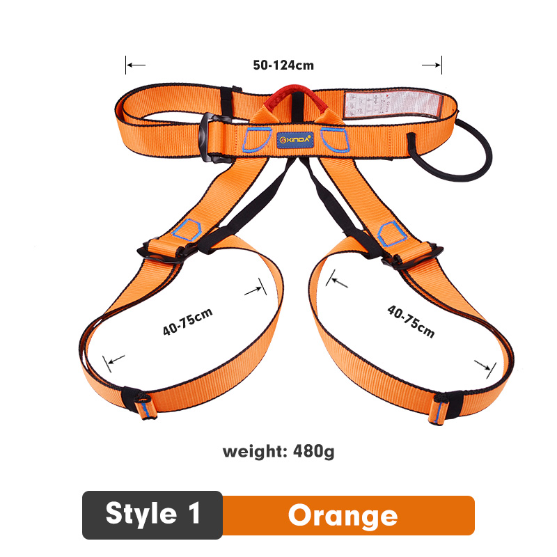 Xinda Outdoor Sports Safety Belt Rock Mountain Climbing Harness Waist Support Half Body Harness Aerial Survival: Style 1 Orange