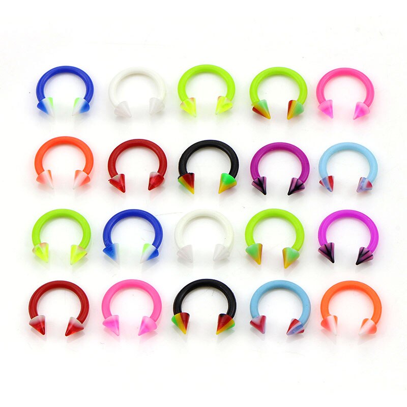 20 stk farverig fleksibel blanding farve silikone mavepiercing navle fleksibel bar navlepiercing piercing nombril ørestikker: 1