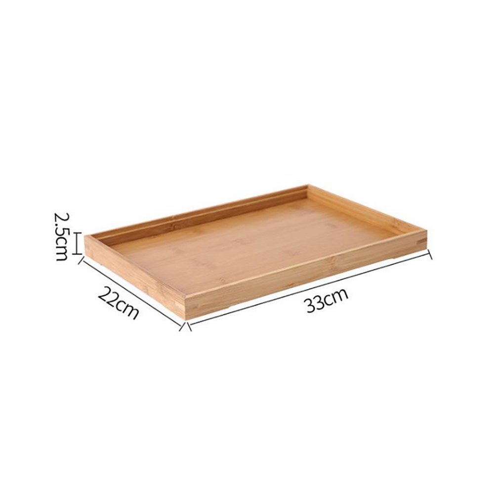 1Pcs Bamboo Wooden Tray Rectangular Tea Tray Solid Wood Household Kung Fu Tea Set Water Cup Tray Wooden Bread Wooden Dinner Tray: 33x22x2.5cm