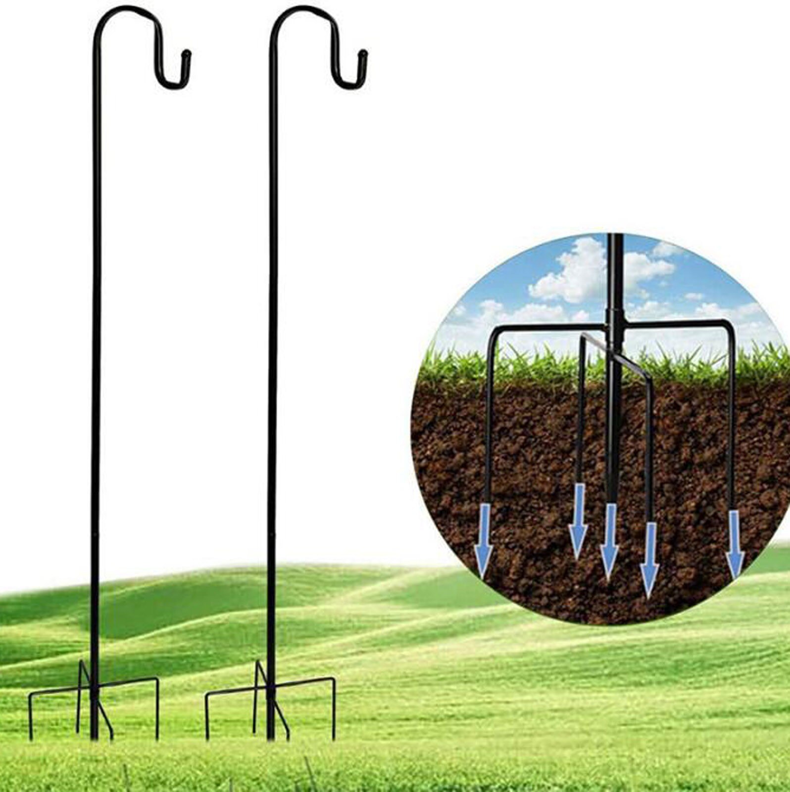 Lantaarn Plant Haak Binnenplaats Herder Haak Smeedijzeren Tuin Lamp Haak, Roest-Proof Grond Staaf, ijzer Tuin Straat Lamp Haak