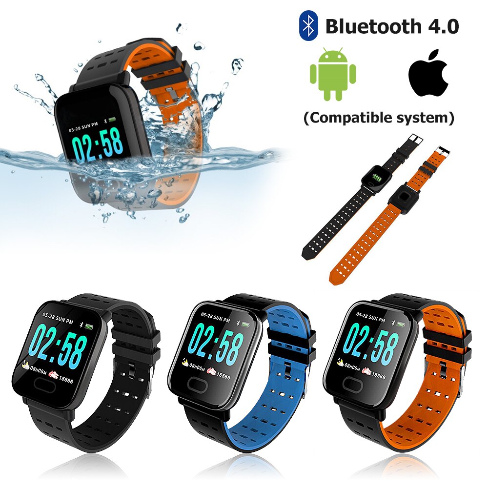 Reloj inteligente, reloj de pulso cardíaco, pulsera inteligente, relojes deportivos, reloj inteligente resistente al agua, pulsera de seguimiento de Fitness, Monitor de ritmo cardíaco