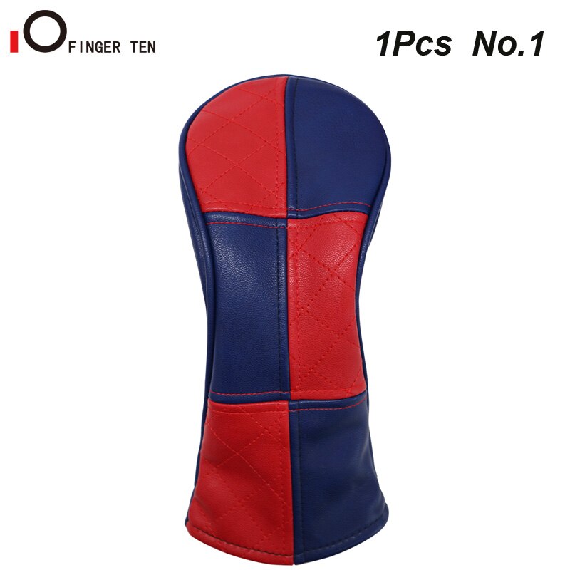 Deluxe Synthetic Leather Golf Head Covers for Woods Driver Fairway Rescue Club Cover No.1 3 5: 1Pc No.1-Red Blue