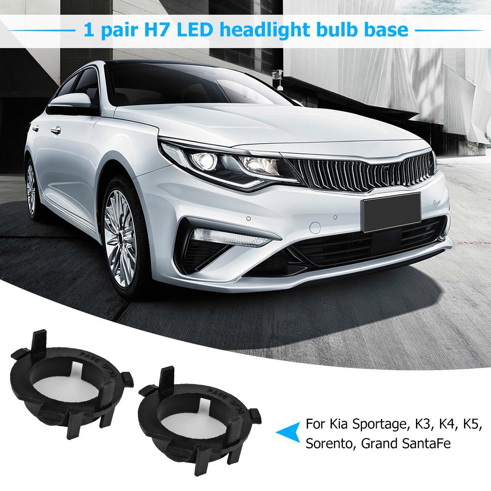 1Pair H7 LED Headlight Bulb Base Adapters Holders Retainers for Hyundai Kia