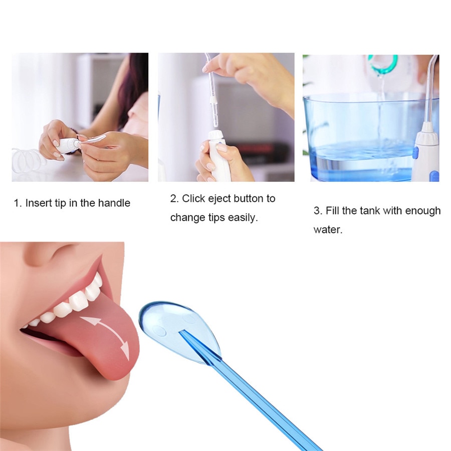 Oral Irrigator Nozzle USB Rechargeable Water Dental Flosser Tips Water Jet Cleaning Teeth Electric Portable
