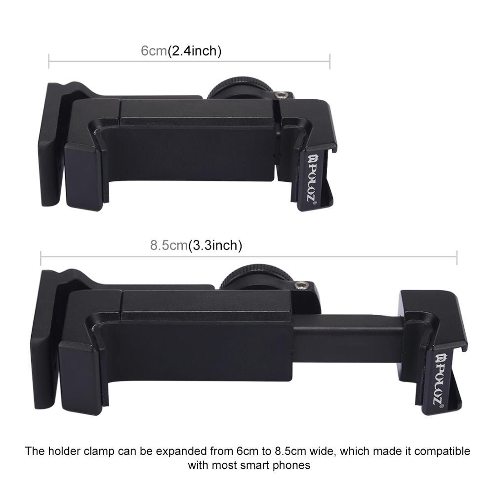 PULUZ Photo Studio Accessories 360 Degree Rotating Photography Phone Metal Clamp Holder Bracket, For iPhone, Xiaomi, Smartphones