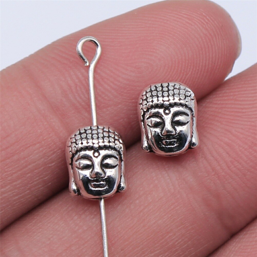10 stücke Buddha Charme Antike Silber Farbe Buddha Statue Anhänger Reize Buddhismus Buddha Charme Für Schmuck Machen: B15581-9x7mm