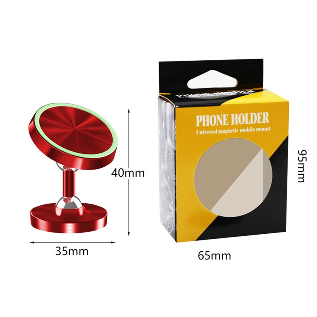 Lichtgevende Telefoon Houder Legering Magnetische Auto Telefoon Houder Universele Auto Dashboard Mount Mobiele Houder Magneet Gps Houder