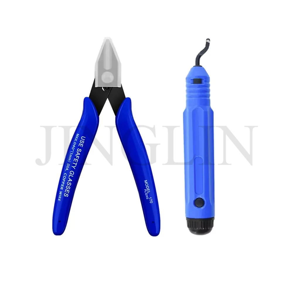 Kit de herramientas de impresora 3D de varios modelos, cuchillo de recorte, raspador, aguja de limpieza, pinzas, alicates, Kit de desbarbado, herramientas de impresión 3D DIY: Naranja