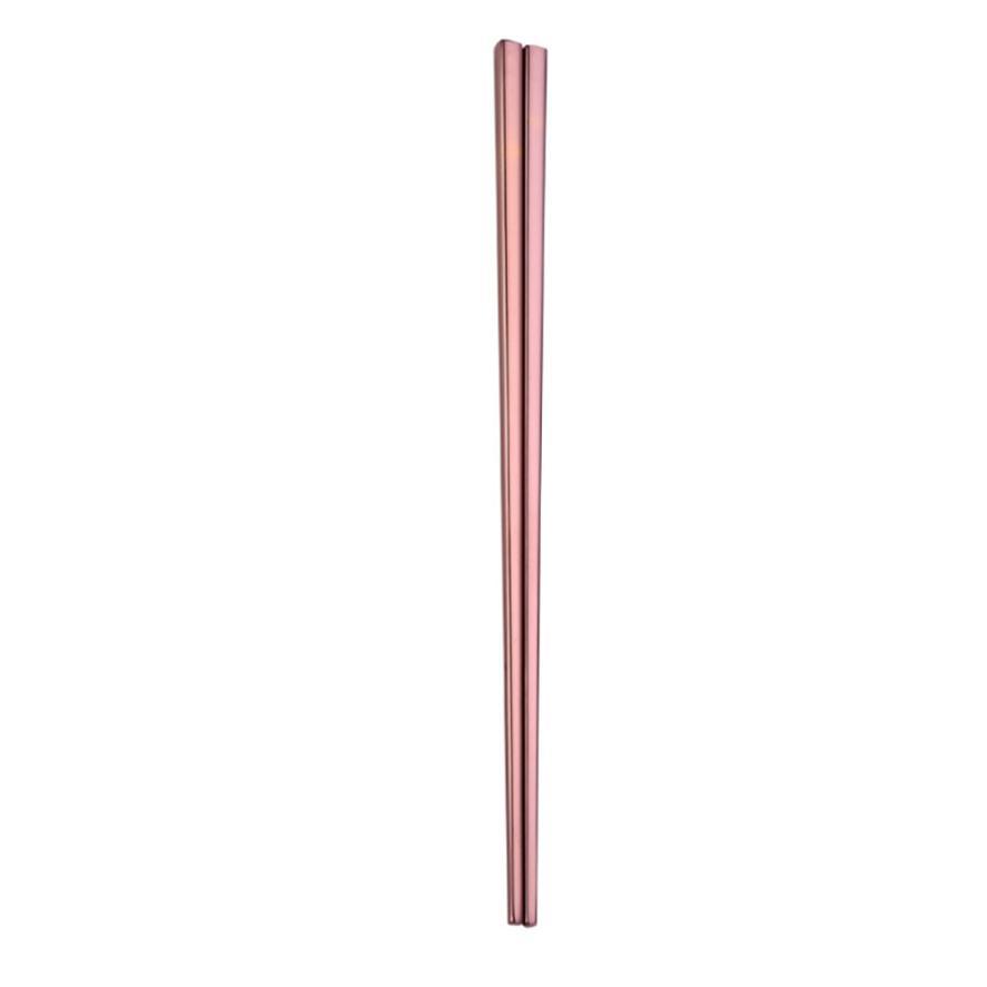1 par spisepinner rustfritt stål servise fargerik lengde 23cm sushi pinner spisepinner: Rose gull