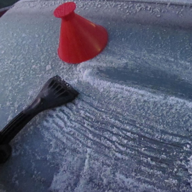 2pcs 2 In 1 Red Snow Remover Cone Shaped Outdoor Winter Car Snow Windshield Funnel Magic Shovel Ice Scraper Snow Removal Tool