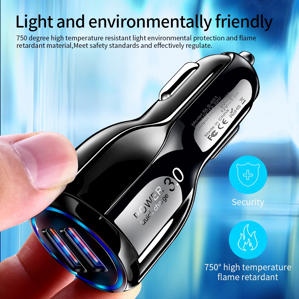Quick Charge 3.0 Car Charger for iPhone 11 Pro max Car-Charger Dual USB Fast Charging for Samsung Xiaomi USB Phone charger