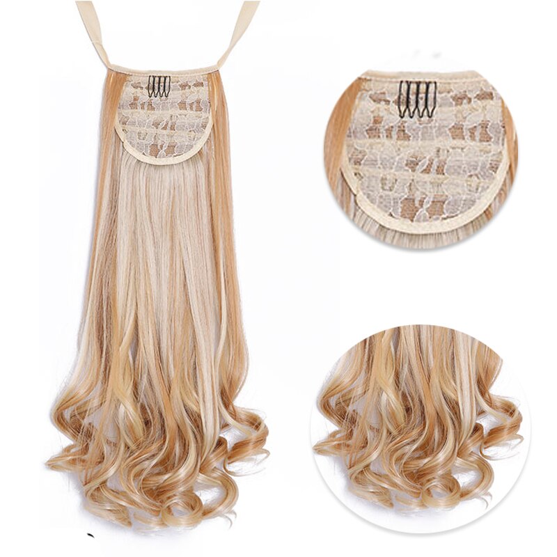 Difei krøllet stil hestehale frisurer frisurer kvinder lange bølgede syntetiske hestehale klips i hair extensions