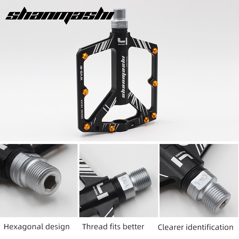 SMS S1 Fahrrad Pedale 8 Lagerbier Breite Nicht-Unterhose Luftfahrt Aluminium Legierung Fahrrad Pedal Ultra-dünne MTB Pedal Mit Fesseln