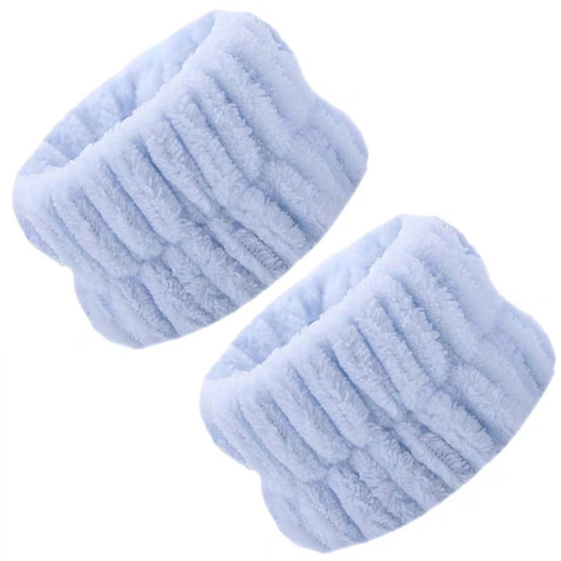Spa Headband for Washing Face Wristband Set Sponge Makeup Skincare Headband Wrist Towels Bubble Soft Get Ready Hairband for Wome: WHITE