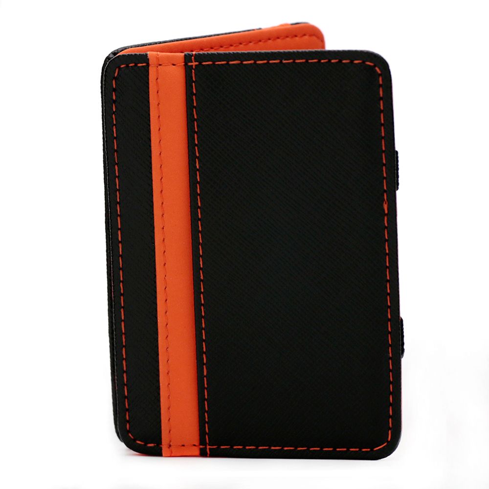 Credit Card Holder Business ID Card Unisex Magic Wallet Slim Light Flip BiFold Leather Purse: Orange