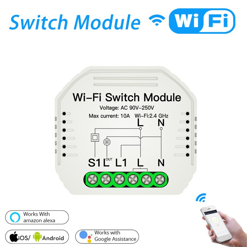 Tuya Smart Leven App Wifi Smart Switch Module Afstandsbediening Voice Control 1/2 Manier Werken Met Alexa Google Thuis Smart thuis