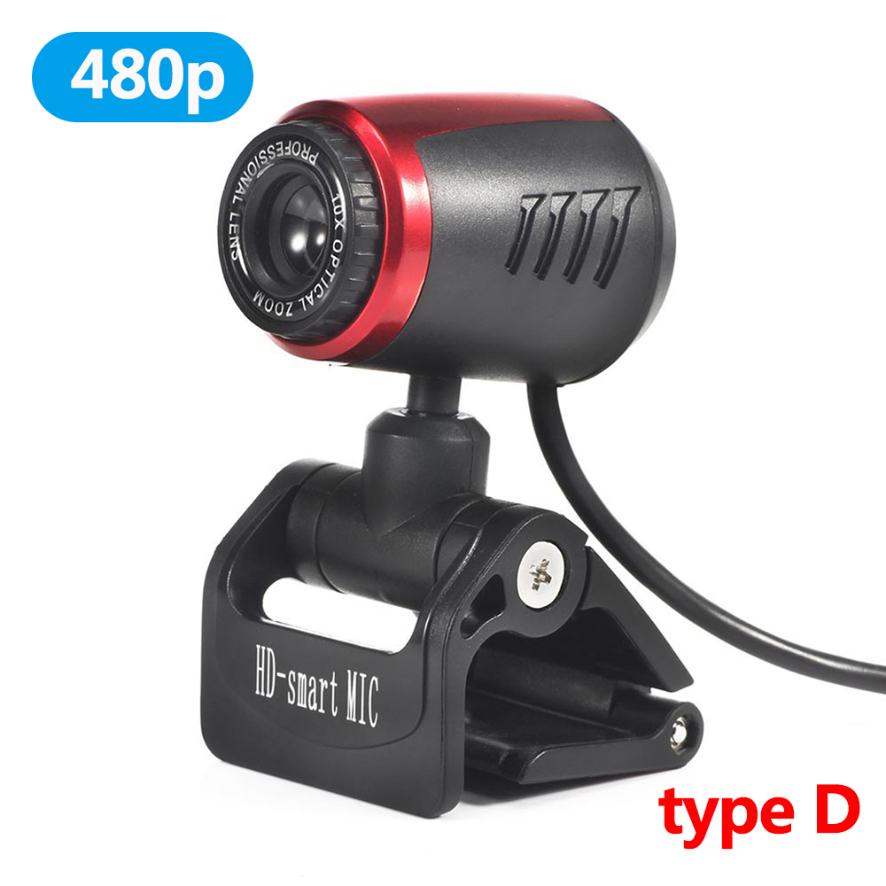 ALLOET Webcam with Microphone 640x480 HD Web USB Camera School Office Working Decoration for Windows 10 8 7 Desktop Laptop: D