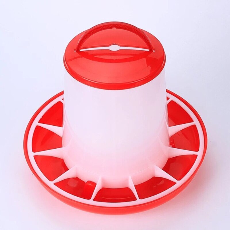 1.5kg Plastic Food Feeder Chicken Chick Hen Poultry Lid Handle Farm Animal Feeding Watering Supplies