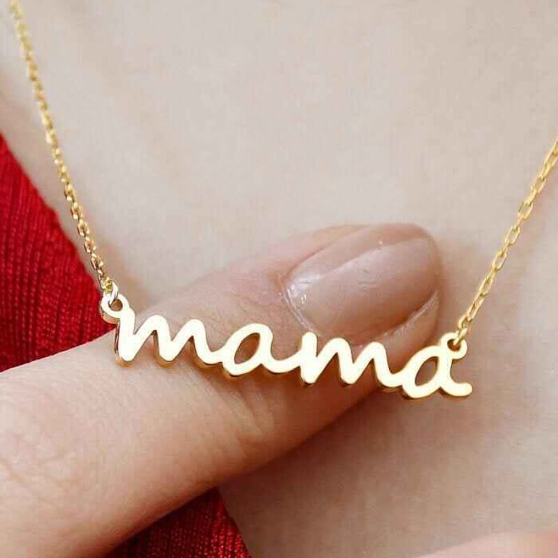 Mama letters halskæde rustfrit stål mor baby lockbone kæde vedhæng choker kvindelige smykker mor& #39 ;s dag