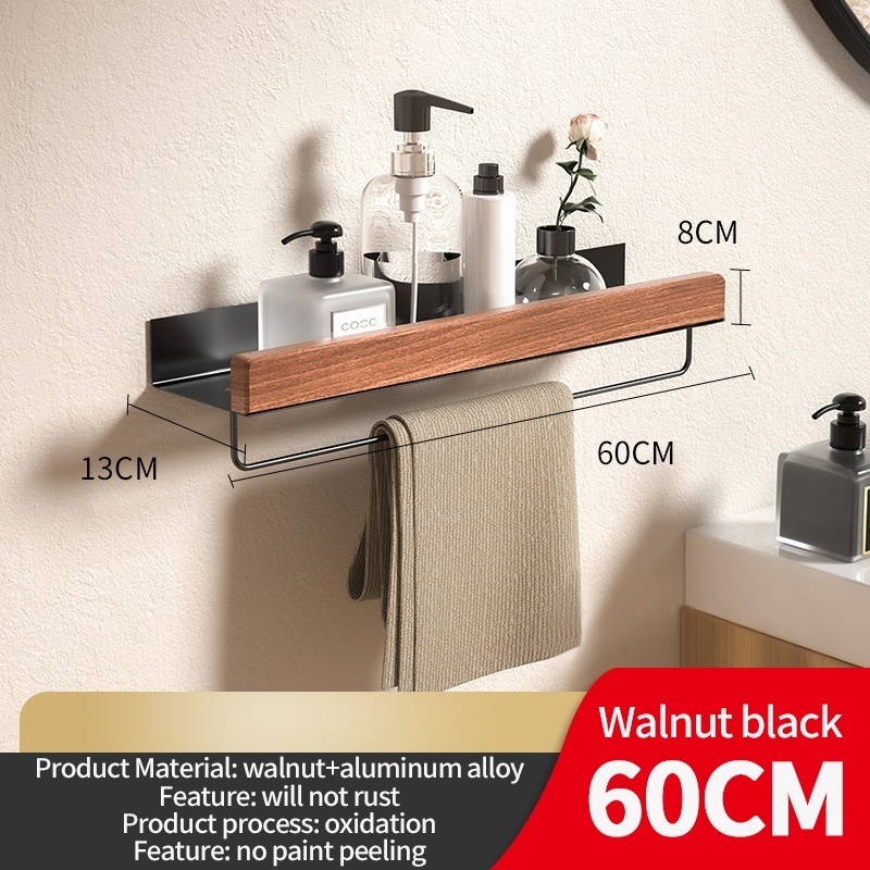 Estante esquinero de material de aluminio y madera, estante de almacenamiento para champú, estante de pared para ducha, organizador de baño, accesorios de baño: Borgoña