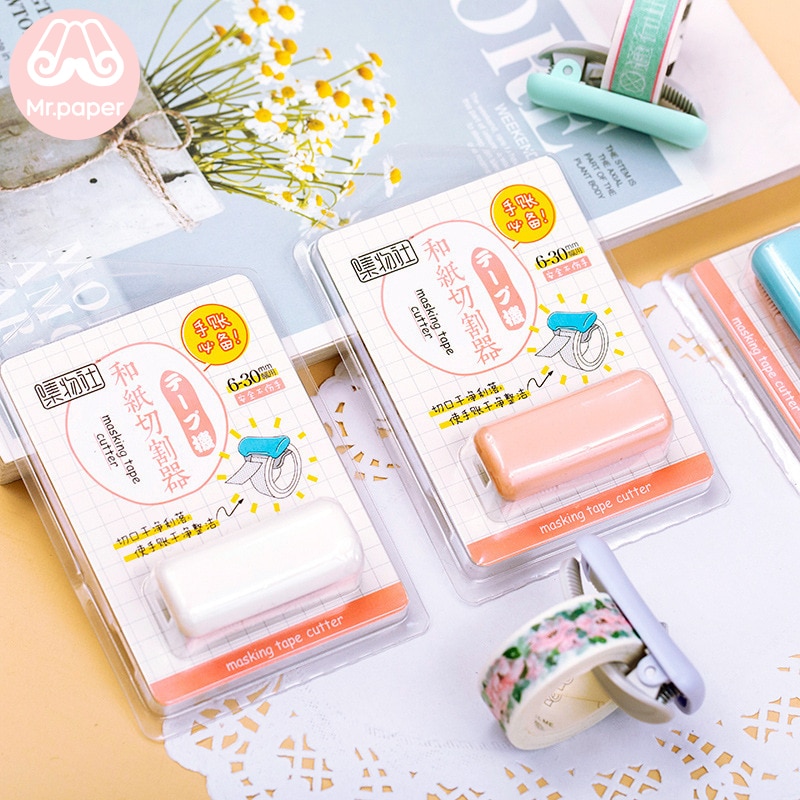 Papier Mr 6 couleurs ruban coupe ciseaux Mini pratique ciseaux adapté pour 6mm-30mm masquage ruban papeterie ciseaux