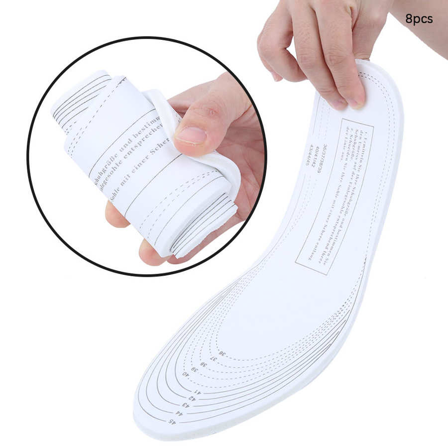 Insole Foot Pad 8PCS Sponge Foot Pad Shock Absorption Comfortable Warm Breathable Insole Free Cutting