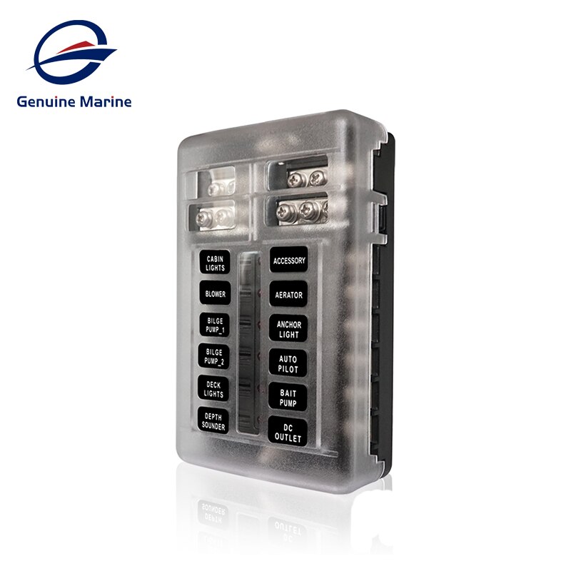 12V 32V Plastic Cover Ats Fuse Box Holder 6 Manieren 12 Manieren Voor Auto Boot Marine Trike rv Speedboot Accessoires: 12 ways