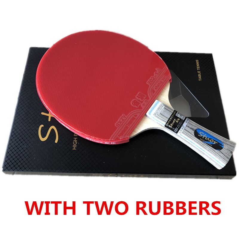 Stuor 7piega Arylate in Fibra di Carbonio lama di tennis Da Tavolo Leggero Racchetta Da ping Pong lama tavolo tennis Accessori tennis da tavolo pipistrello: FL con RUBBERS