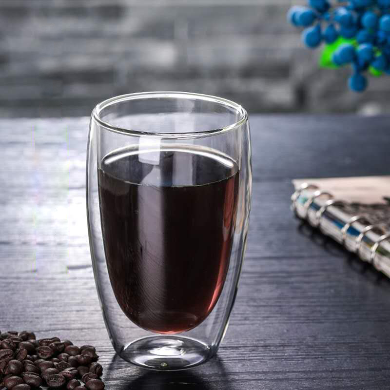 Transparent Glass Coffee Cup Milk Whiskey Tea Beer Double Heat Resistant Cocktail Vodka Wine Mug Drinkware Tumbler Cups