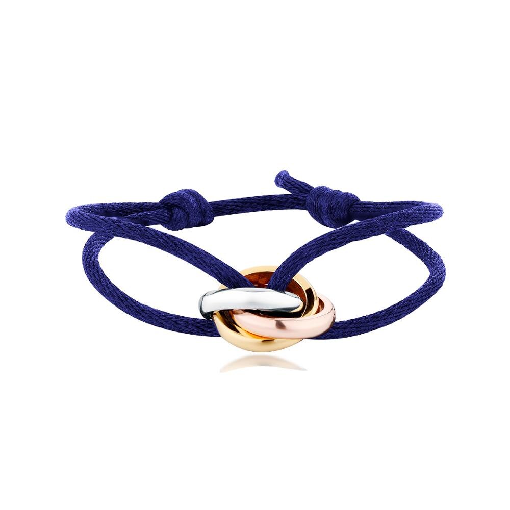 Pulsera popular unisex de 12 estilos, brazalete de acero inoxidable con 3 hebillas de metal, cadena de cordones multicolor, ajustable: TR-42