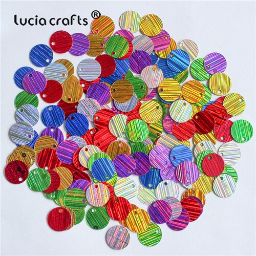 Soldes! Confettis multicolores 10mm 20g, coupe ronde en paillettes arc-en-ciel pour la couture/décoration de mariage D0206: Random mix 3