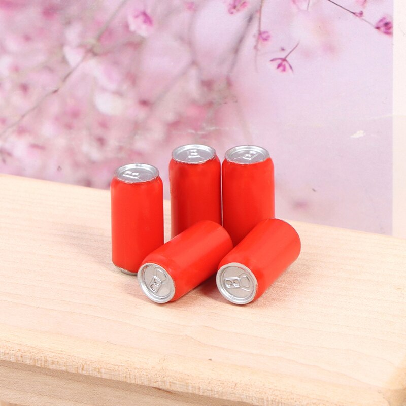 5Pcs 1:12 Dollhouse Miniatuur Blik Cola Drinken Model Voedsel Pretend Play Speelgoed Poppenhuis Keuken Decor
