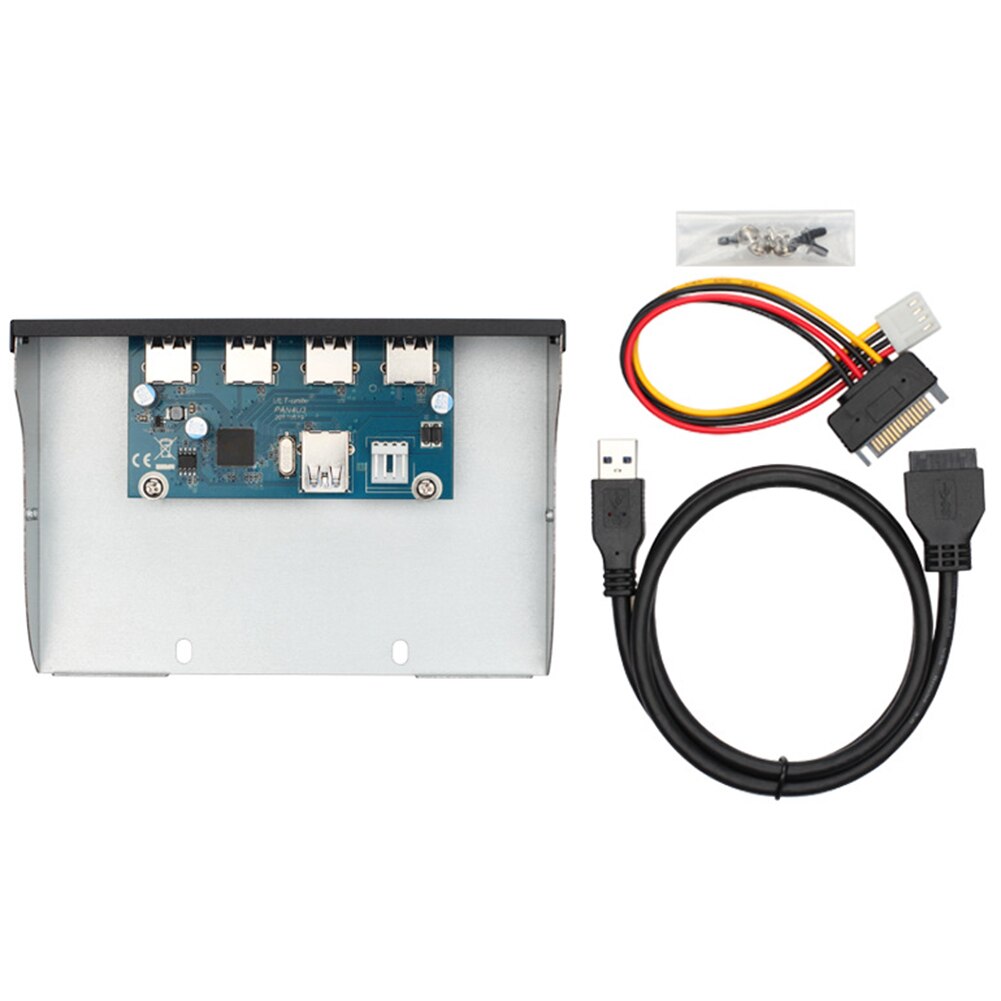 4 Ports USB 3.0 Hub USB 3.0 Front Panel 5.25 inch Computer Case CD ROM Drive Bay Front Panel FDD Bracket for PC Desktop