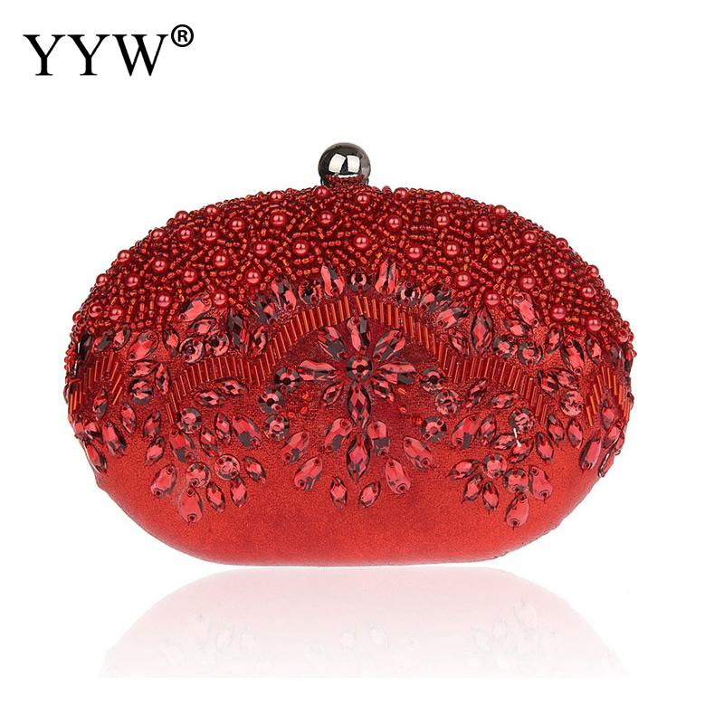 Avondtassen Bloem Vrouwen voor Vrouwen Tas Mode Kralen Clutch Bags Dag Clutch Bruid Handtassen Party Purse: red