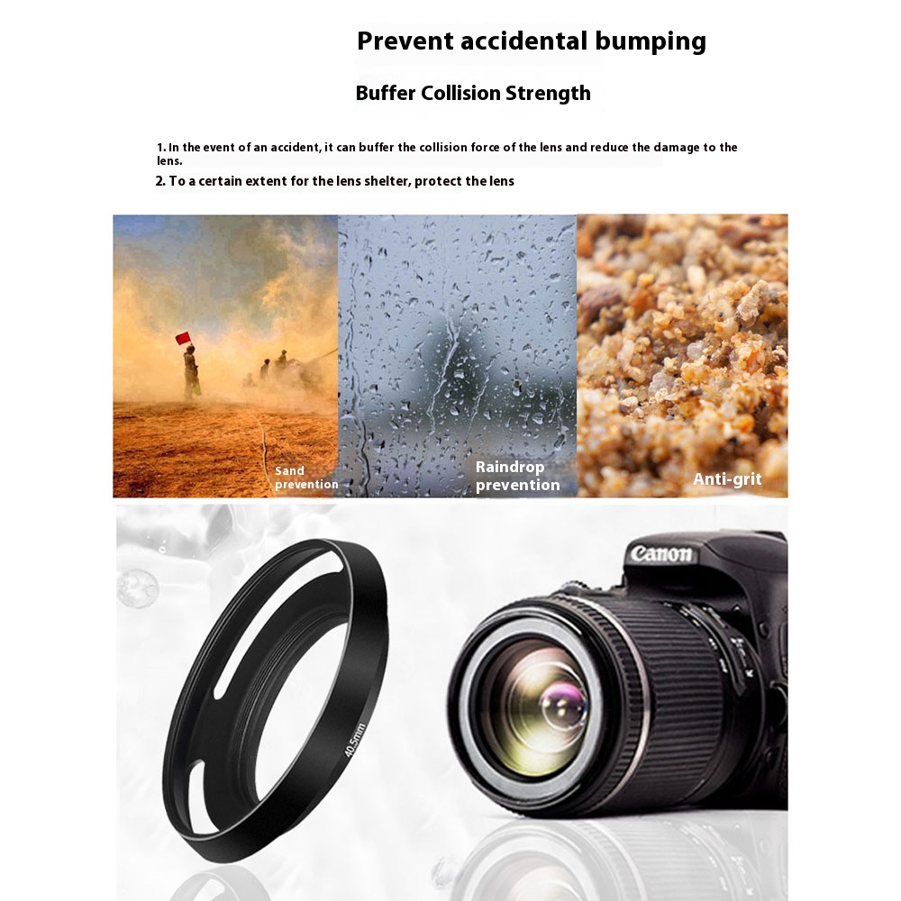 Capa de lente de anjo largo de metal genérico aparafusada 37 40,5 43 46 49 52 55 58 67 mm Distância focal de lente universal pelo menos 20 mm