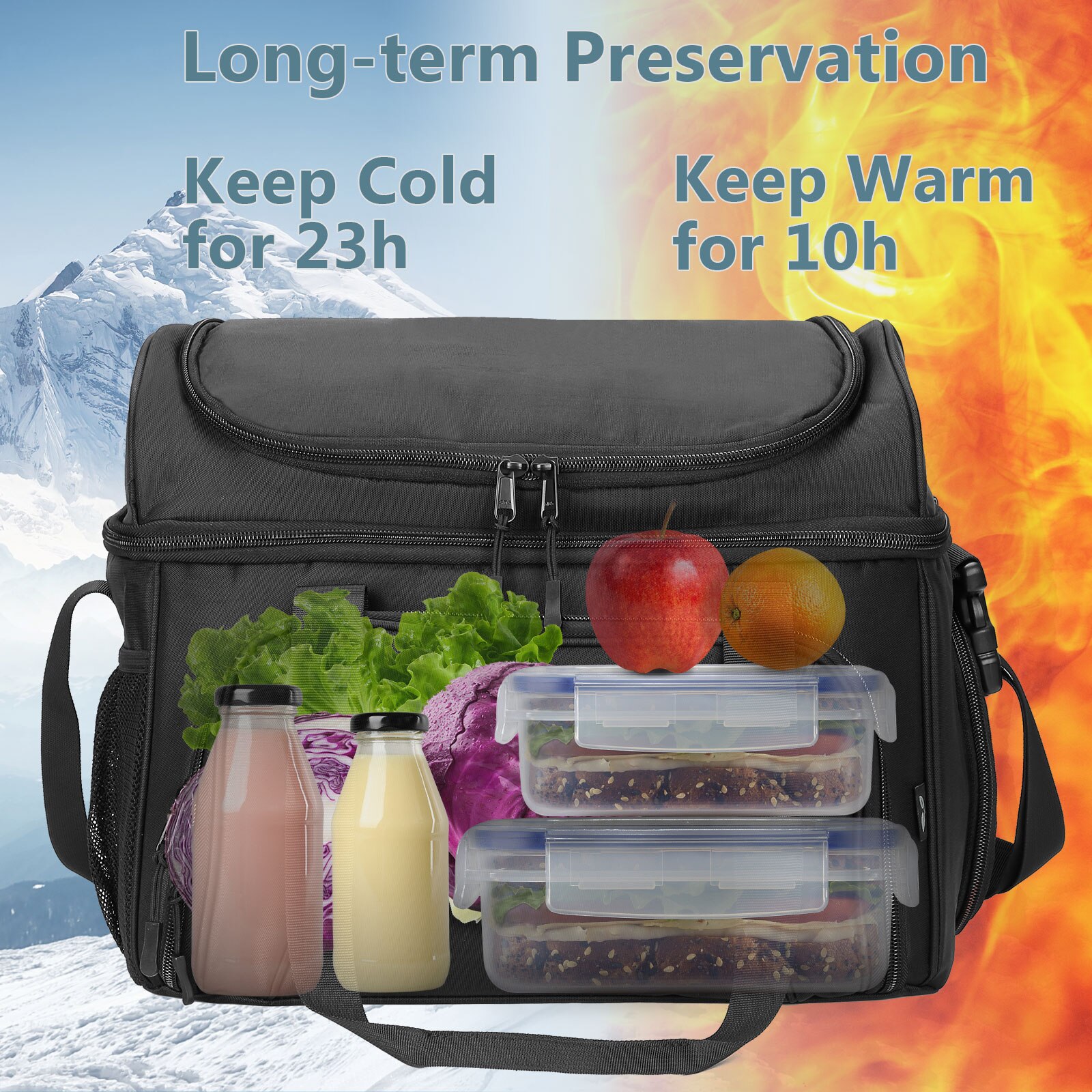 23L Lunch Cooler Bag Insulation Picnic Ice Pack Food Thermal Bag Drink Carrier Insulated Bags Food shoulder Bag