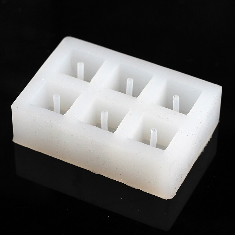 Concrete Block Jewellery Stand Silicone Mold Handmade Craft 6-Cavity Cube with a Socket Mould