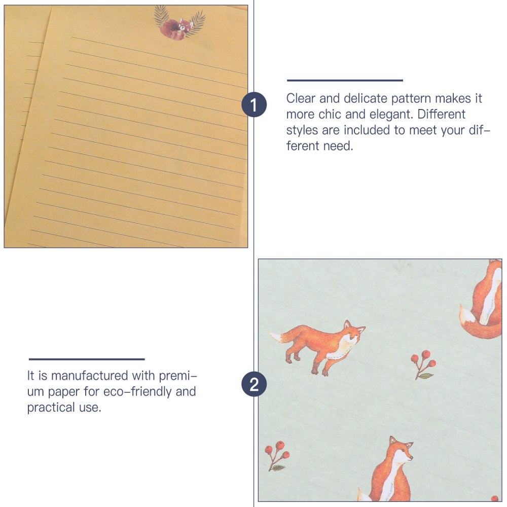 54pcs Lovely Smooth Letter Paper Envelope Set Letter Writing Paper for Blessings